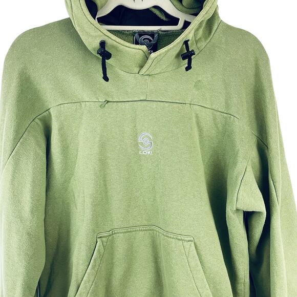 🍒 Loki Gear Women's Oversized Boxy Facemask Glove Hoodie Sweatshirt Green XS‎ - Picture 3 of 13